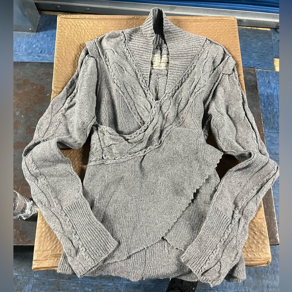 All Saints shawl collar size 8 / small textured cotton sweater
